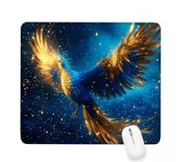 Xjaopfei Blue Mouse Pad 340x280x3mm Phoenix Small Mouse Mat with Rubber Base Slogan Non-Slip Splash Resistant Surface Portable Desk Mat for Office, Home Gaming Desktop Decor, Men Gifts J-85