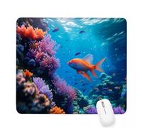 Xjaopfei Blue Mouse Pad 360x300x3mm Seabed Small Mouse Mat with Rubber Base Slogan Non-Slip Splash Resistant Surface Portable Desk Mat for Office, Home Gaming Desktop Decor, Men Gifts J-41