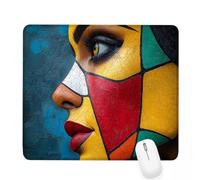 Xjaopfei Blue Mouse Pad 400x300x3mm Figure Small Mouse Mat with Rubber Base Slogan Non-Slip Splash Resistant Surface Portable Desk Mat for Office, Home Gaming Desktop Decor, Men Gifts J-607