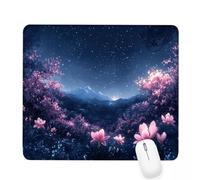 Xjaopfei Blue Mouse Pad 420x350x3mm Flower Small Mouse Mat with Rubber Base Slogan Non-Slip Splash Resistant Surface Portable Desk Mat for Office, Home Gaming Desktop Decor, Men Gifts J-981