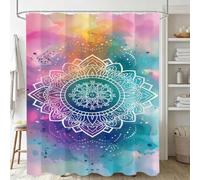 Xjaopfei Blue Shower Curtain, Waterproof Extra Long Curtains for Bathroom Decor, Luxury Weighted Shower Curtain Mandala, for Bathroom Window Curtains, Quick Dry Wet Room, 150x180cm 60x71Inch J-759