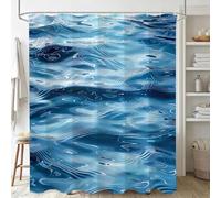 Xjaopfei Blue Shower Curtain, Waterproof Extra Long Curtains for Bathroom Decor, Luxury Weighted Shower Curtain Sea, for Bathroom Window Curtains, Quick Dry Wet Room, 150x170cm 60x67Inch J-729