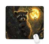 Xjaopfei Brown Mouse Pad 420x350x3mm Raccoon Small Mouse Mat with Rubber Base Slogan Non-Slip Splash Resistant Surface Portable Desk Mat for Office, Home Gaming Desktop Decor, Men Gifts J-935