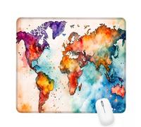Xjaopfei Colorful Mouse Pad 260x210x3mm World Map Small Mouse Mat with Rubber Base Slogan Non-Slip Splash Resistant Surface Portable Desk Mat for Office, Work Home Gaming, Men's Gifts J-117