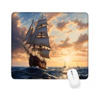 Xjaopfei Cream Mouse Pad 320x260x3mm Boat Small Mouse Mat with Rubber Base Slogan Non-Slip Splash Resistant Surface Portable Desk Mat for Office, Home Gaming Desktop Decor, Men Gifts J-199