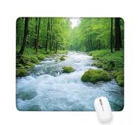 Xjaopfei Green Mouse Pad 240x200x3mm River Small Mouse Mat with Rubber Base Slogan Non-Slip Splash Resistant Surface Portable Desk Mat for Office, Home Gaming Desktop Decor, Men Gifts J-545