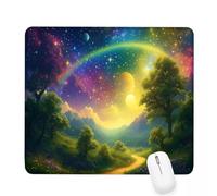 Xjaopfei Green Mouse Pad 320x260x3mm Rainbow Small Mouse Mat with Rubber Base Slogan Non-Slip Splash Resistant Surface Portable Desk Mat for Office, Home Gaming Desktop Decor, Men Gifts J-267