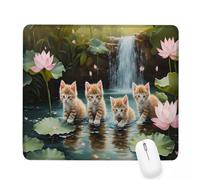 Xjaopfei Green Mouse Pad 400x300x3mm Pond Small Mouse Mat with Rubber Base Slogan Non-Slip Splash Resistant Surface Portable Desk Mat for Office, Home Gaming Desktop Decor, Men's Gifts J-27