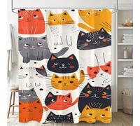 Xjaopfei Orange Shower Curtain, Waterproof Extra Long Curtains for Bathroom Decor, Luxury Weighted Shower Curtain Animal, for Bathroom Window Curtains, Quick Dry Wet Room, 150x200cm 60x79Inch J-31