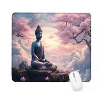 Xjaopfei Pink Mouse Pad 240x200x3mm Cherry Blossoms Small Mouse Mat with Rubber Base Slogan Non-Slip Splash Resistant Surface Portable Desk Mat for Office, Work Home Gaming, Men's Gifts J-61