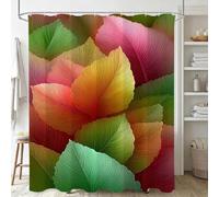 Xjaopfei Pink Shower Curtain, Waterproof Extra Long Curtains for Bathroom Decor, Luxury Weighted Shower Curtain Leaves, for Bathroom Window Curtains, Quick Dry Wet Room, 150x180cm 60x71Inch J-731