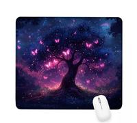Xjaopfei Purple Mouse Pad 320x260x3mm Tree Small Mouse Mat with Rubber Base Slogan Non-Slip Splash Resistant Surface Portable Desk Mat for Office, Home Gaming Desktop Decor, Men Gifts J-919