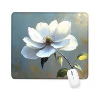 Xjaopfei White Mouse Pad 240x200x3mm Flower Small Mouse Mat with Rubber Base Slogan Non-Slip Splash Resistant Surface Portable Desk Mat for Office, Home Gaming Desktop Decor, Men Gifts J-909