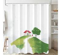 Xjaopfei White Shower Curtain, Waterproof Extra Long Curtains for Bathroom Decor, Luxury Weighted Shower Curtain Landscape, for Bathroom Window Curtains, Quick Dry Wet Room, 150x170cm 60x67Inch J-1