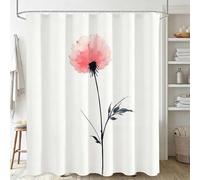Xjaopfei White Shower Curtain, Waterproof Extra Long Curtains for Bathroom Decor, Luxury Weighted Shower Curtain Plant, for Bathroom Window Curtains, Quick Dry Wet Room, 150x170cm 60x67Inch J-9