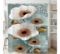 Xjaopfei White Shower Curtain, Waterproof Extra Long Curtains for Bathroom Decor, Luxury Weighted Shower Curtain Flower, for Bathroom Window Curtains, Quick Dry Wet Room, 120x150cm 48x60Inch J-765