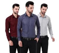 XJARVIS Men's Cotton Blend Formal Slim Fit Long Sleeve Open Collar Casual Regular Fit Shirt