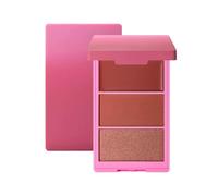XJBD 3-in-1 Cream Blush Palette - Multi-Use Blush Highlighter Eyeshadow & Lip Tint, Buildable Natural Finish, Long-Lasting Waterproof Formula, Velvet Satin Shimmer Blush for Women