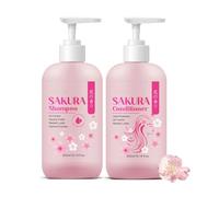 XJBD Sakura Hair Shampoo & Conditioner Set for Women, 300ml Each, Moisturizing, Oil Balance, Shine, Volume, Gift Set
