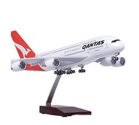 XJBTBA 1 200 Fit For 380 A380 QANTAS Airplane Model With Lights And Wheels Plastic Resin Collection Miniature Hobby Playset(A)