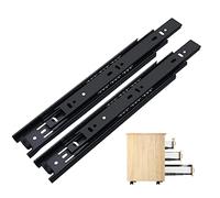 XJBTBA 1 Pair Metal Runners Drawer Slides - 3 Fold Heavy Duty Ball Bearing Full Extension Drawer Slides - Sturdy Metal Guide Rail Can Support 40kg - Cabinet Furniture Drawer Slides