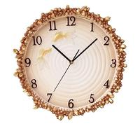 XJBTBA 14 Inch Creative Living Room Practical Round Embossed Clocks Family Bedroom European Clock Hanging Table Mute Wall Clock(A)