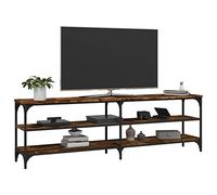 XJBTBA 160cm Extra Wide TV Stand Unit for 70" TVs, Industrial TV Shelf Console Table with 3 Tier Shelf, Entertainment Center for Living Room, Oak+Rustic