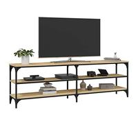 XJBTBA 160cm Extra Wide TV Stand Unit for 70" TVs, Industrial TV Shelf Console Table with 3 Tier Shelf, Entertainment Center for Living Room, Brown