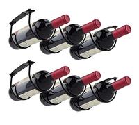XJBTBA 2 Pack Under Counter Wine Racks, Wine Bottle Holder under Cabinet Iron Wine Storage Rack for 6 Liquor Bottles
