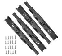 XJBTBA 2 Pair Ball Bearing Runners Cabinet Drawer Slides - 3-Setions Full Extension Drawer Slides, Side Mount, for Dresser Wardrobe Kitchen Drawer Rails, Keyboard Tray Guides
