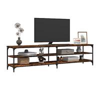 XJBTBA 200cm Extra Wide TV Stand Unit for 85" TVs, Industrial TV Shelf Console Table with 3 Tier Shelf, Entertainment Center for Living Room, Oak+Rustic