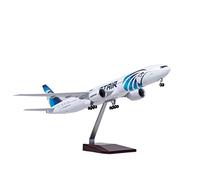 XJBTBA 47cm 1 160 For EL AL Boeing 777 Airbus Scale Resin Die Cast Prefab Airplane Model With Lights Planetoy Set