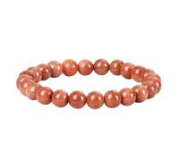 XJBTBA 8mm Bracelet Amethyst Bracelet Uncut Nature Stones Orange Red Round Beads Braided Elastic 17cm x 7mm for Wedding