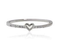 XJBTBA 925 Silver Rings for Women Gold Plated Tiny Heart Fidget Ring Adjustable Thin Stacking Ring Friendship Love Finger Ring Jewellery Gift