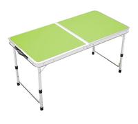 XJBTBA Adjustable Height Aluminum Folding Table, Portable Outdoor Camping Table with Handle, Indoor Dining Table for Office, Party, Picnic, Wedding - Green (120x60cm)
