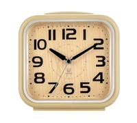 XJBTBA Analog Alarm Clock, Silent Battery Powered, Gentle Wake-up, Incremental Volume, Snooze and Manual Lighting, 5.5" Suitable for Kitchen, Living Room or Office(Cream)