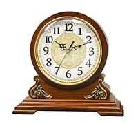 XJBTBA Antique Mantel Clock Battery Operated Oak Shelf Clock - Antique Mantel Clock With HD Glass & Easy To Read Dial | Wooden Decorative Table Clock