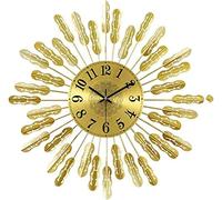 XJBTBA Art Large Metal Clock- Silent Battery Operated Star Clock Quartz Clocks Wall Decorative for Home Living Room & Office,Blue Numbers,80cm (Blue Num