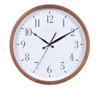 XJBTBA Atomic Walnut Analog Battery Powered Daylight Saving Time Wall Clock Home 12.8 Inch Suitable for Kitchen, Living Room or Office