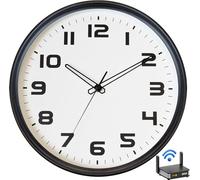 XJBTBA Automatic Daylight Saving Time Wall Clock, Silent Battery Powered, 12 Inch Suitable for Kitchen, Living Room or Office