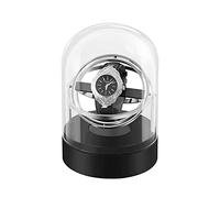 XJBTBA Automatic Single Watch Winder Box Quiet Motor Rotate Degrees Transparent Glass Cover (Silver)