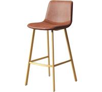 XJBTBA bar-stool Bar Chairs Luxurious Velvet Stools, Comfy Upholstered with Footrest(Brown)
