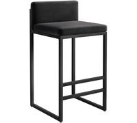 XJBTBA Bar Stools Counter Height bar-stools Velvet Kitchen Black Grey White Dining Chairs with Back for Room Pub Seat 55 65(A,75cm)