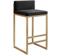 XJBTBA Bar Stools Counter Height bar-stools Velvet Kitchen Black Grey White Dining Chairs with Back for Room Pub Seat 55 65(D,75cm)