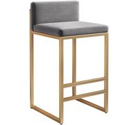 XJBTBA Bar Stools Counter Height bar-stools Velvet Kitchen Black Grey White Dining Chairs with Back for Room Pub Seat 55 65(E,55cm)