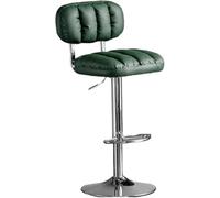 XJBTBA Bar Stools Faux Leather Upholstered Swivel bar-stools with Back Adjustable Chairs Counter Height for Kitchen(Green 1)