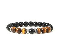 XJBTBA Bead Bracelets 8mm Natural Raw Amethyst Stone Bracelet Nature Stones Red Black Round Braided Elastic 17cm x 7mm for Graduation