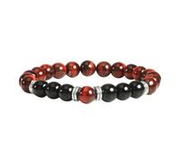 XJBTBA Bead Bracelets 8mm Natural Raw Amethyst Stone Bracelet Nature Stones Red Black Round Braided Elastic 17cm x 7mm for Graduation