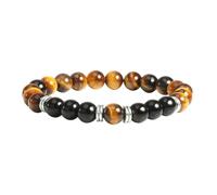 XJBTBA Bead Bracelets 8mm Natural Raw Amethyst Stone Bracelet Nature Stones Red Black Round Braided Elastic 17cm x 7mm for Graduation