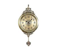 XJBTBA Big European Light Luxury Living Room Home Fashion Retro Clock Decorative Wall Clock(A)
